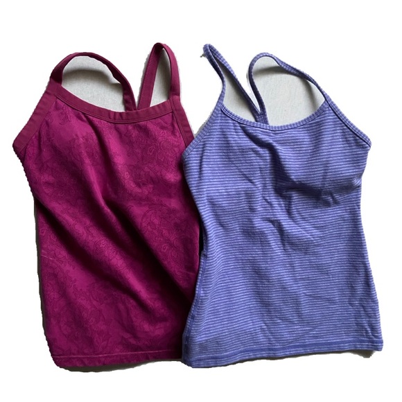 lululemon athletica Tops - Lot of 2 Lululemon built in padded bra camisoles Sz 4